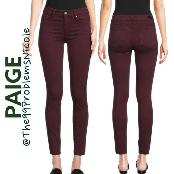 Paige Verdugo Ankle Skinny Jeans in Beet - Picture 1 of 8